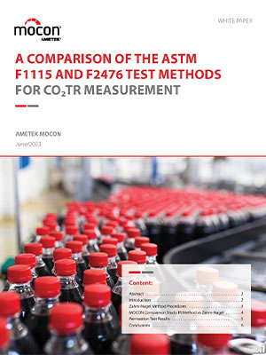 用于 CO2 TR 测量的 ASTM F1115 和 F2476 测试方法的比较